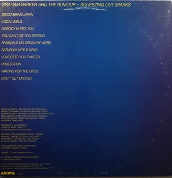 Squeezing Out Sparks pochette verso