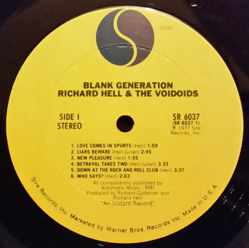 Blank Generation label Face 1