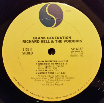 Blank Generation label Face 2