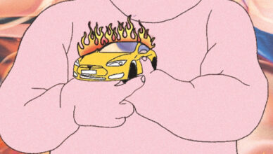 Photo d'une T3sla en feu - Fanny Vaager et Annika Linn Verdal Homme