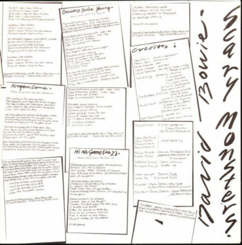 Scary Monsters Inner sleeve 2