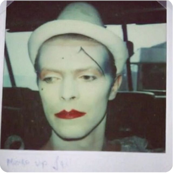 UNCREDITED_-_Bowie_shooting_Ashes_video__Ashes80-DBmakeup-by-Sharah-location-Polaroid_1688992486